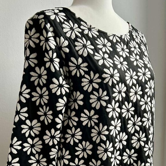La Fée Maraboutée Black & White Jacquard Daisy Short Shift  Dress – EU 38 - Picture 1 of 13